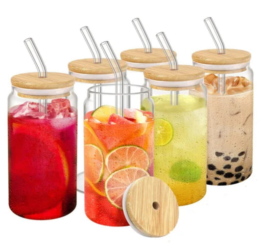 Glass iced drink cups